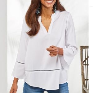 Soft Surroundings White Blouse Sz M